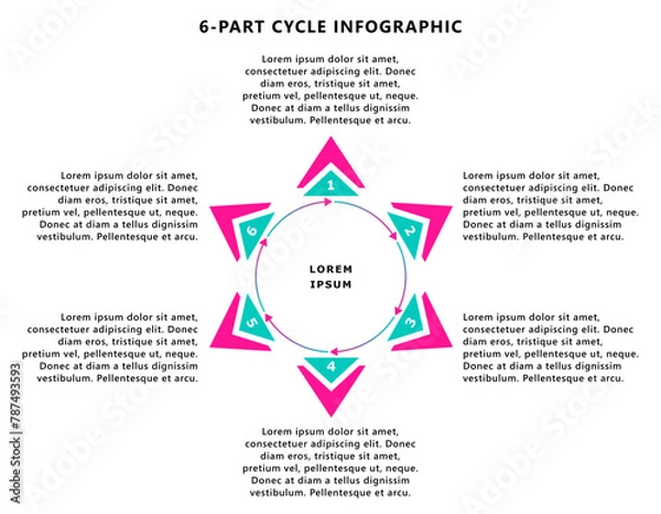 Fototapeta 6-Part Cycle Infographic