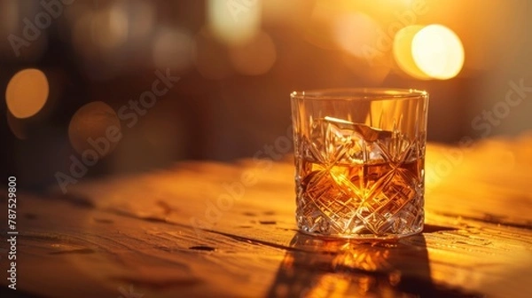 Fototapeta Sipping Serenity. Embracing the Warmth of Whiskey