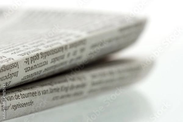 Obraz Folded newspaper - Close-up - focus on foreground
