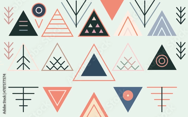 Obraz 三角形の森の背景