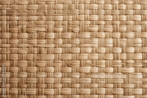 Fototapeta Detailed close up view of tightly woven fabric texture with intricate patterns.