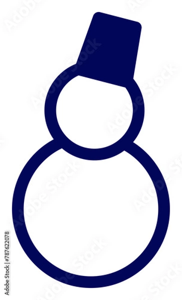 Obraz シンプルなお天気のアイコン　ネイビーの線　雪