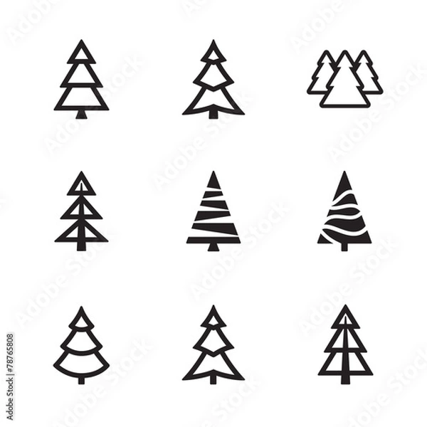 Fototapeta Simple trees collection