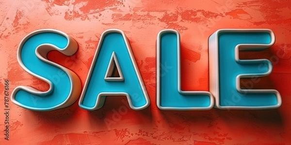 Fototapeta Commercial banner image concept for advertising with the word SALE. Abstract background. Generative AI