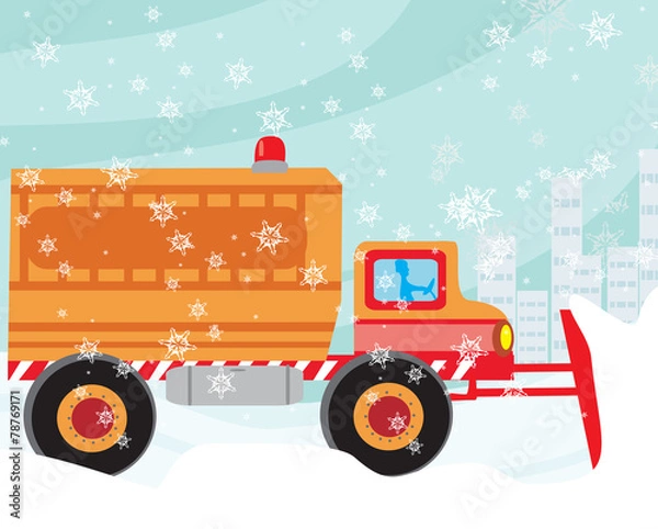 Obraz Snowplough during operation.