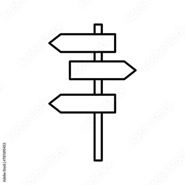 Fototapeta road sign icon. vector simple liner  travel icon for mobile concept and web..eps