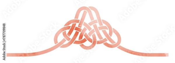 Obraz 水彩風_富士山の水引リボン_年賀状素材