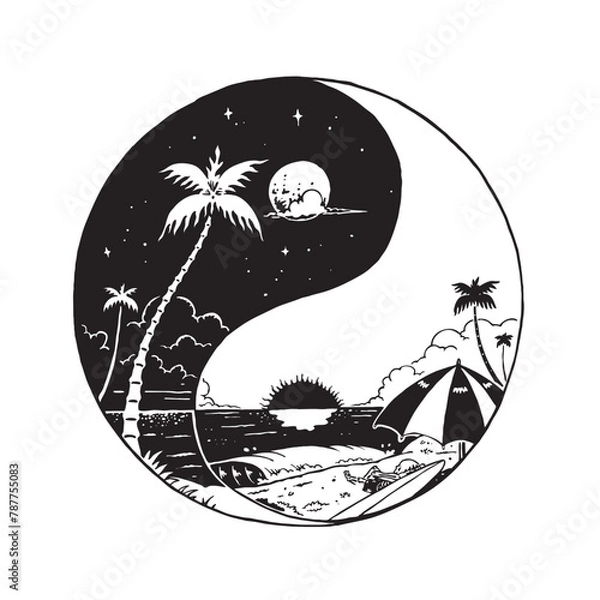 Obraz yin yang  paradise