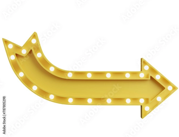 Fototapeta 3d render of billboard light bulb with arrow shape.