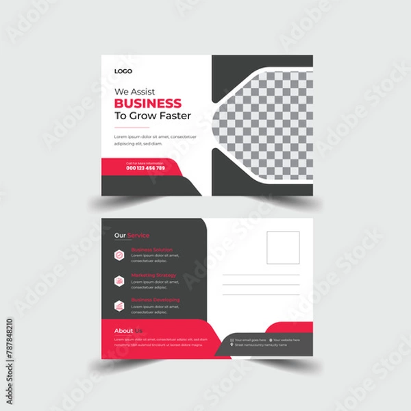 Obraz Post Card Template Layout