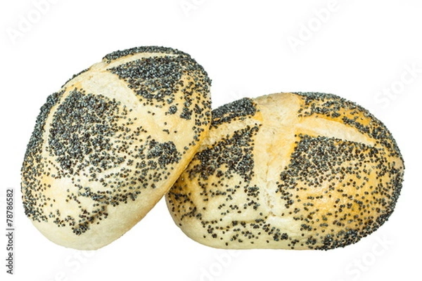 Obraz świeże bułki na białym tle