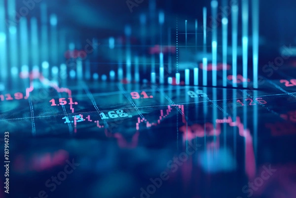 Fototapeta Market Depth: 3D Trend Analysis with Neon Highlights
