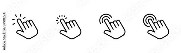 Obraz hand clicks icon set. pointer icon vectors