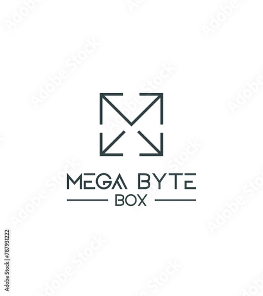 Obraz Abstract modern creative Mega Byte box Logo design
