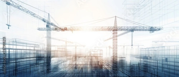 Obraz Background of construction and architectural contracting
