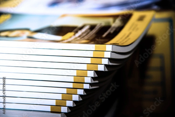 Obraz A magazine that focuses only on the front page On the table in the living room