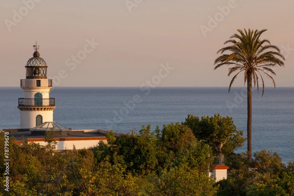 Fototapeta Lighthouse in sunset light.