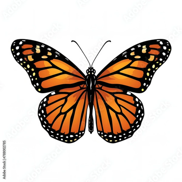Fototapeta colorful butterfly vector illustration clipart isolated on white background