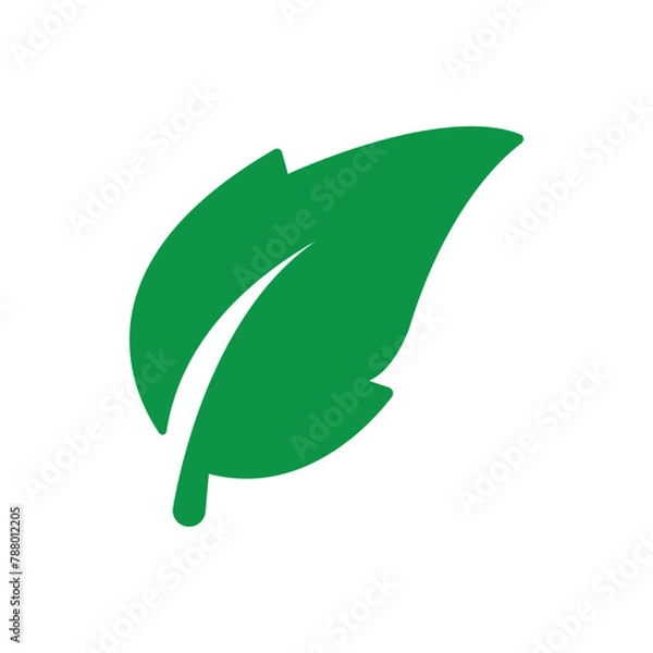 Fototapeta Simple leaf icon. Green leaf ecology nature element vector icon, Leaf Icon, green leaf ecology nature element vector. Vector illustration. Eps file 481.