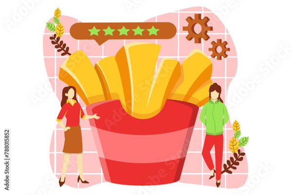 Obraz Cafe Snack Flat Design Illustration