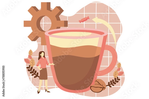 Obraz Cafe Drink Flat Design Illustration