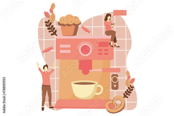 Obraz Cafe Drink Flat Design Illustration