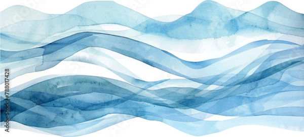 Obraz abstract blue waves watercolor background