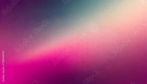 Fototapeta Retro grainy gradient banner background pink purple grain texture magenta glowing light blur.. Generative AI.