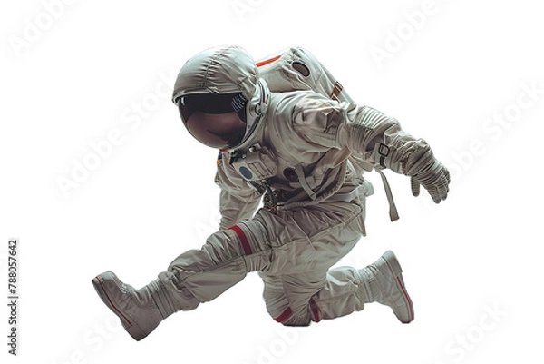 Fototapeta AI generated image, an Astronaut jumping PNG transparent, isolated on transparent background