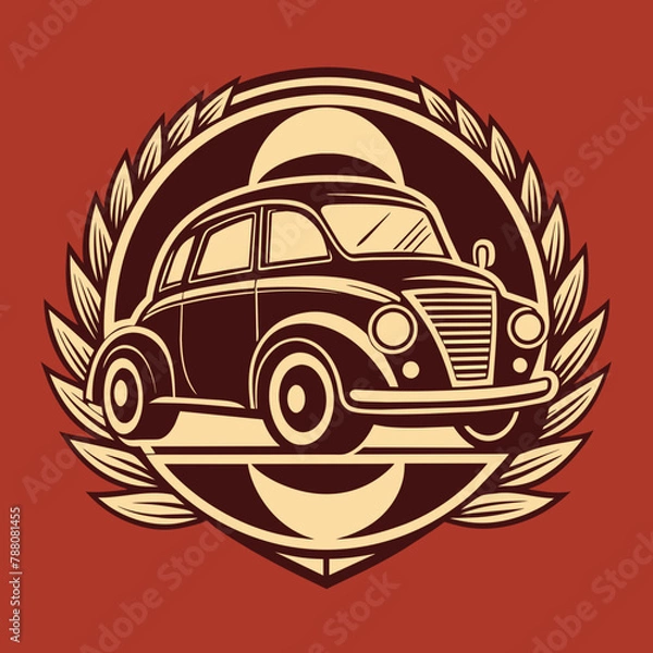 Fototapeta Vintage car transportation vector illustration design