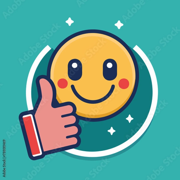 Fototapeta Happy Android Duck Cartoon with Smiley Face