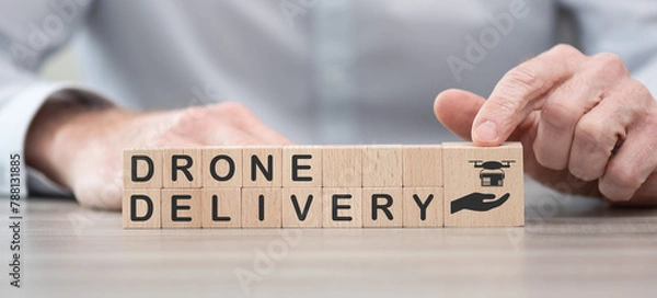 Fototapeta Concept of drone delivery