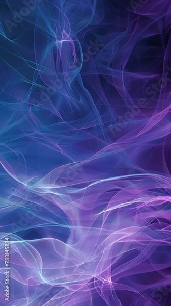 Fototapeta Whirling trails of violet and blue smoke create an abstract and dreamlike visual. Perfect for backgrounds