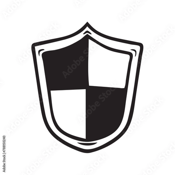 Obraz Shield logo monochrome icon