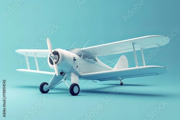 Fototapeta 3D model of a plane, travel concept