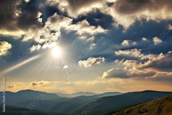 Obraz sunset in the mountains