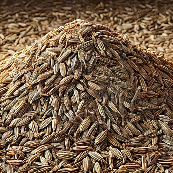 Fototapeta pile of dry cumin side view