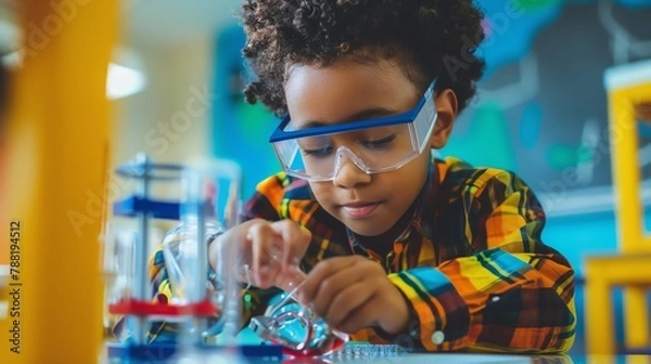 Fototapeta STEM Learning Resources Compile a list of STEM science, technology, engineering, and mathematics learning resources for children, including websites, books, videos, and educational apps that promote h