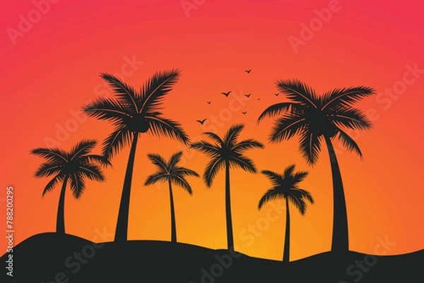 Fototapeta Palm tree concept illustration Free vector
