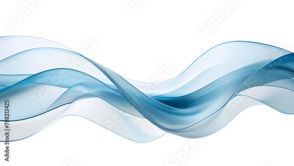 Obraz abstract blue wave on transparent background