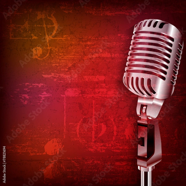 Obraz abstract grunge background with retro microphone