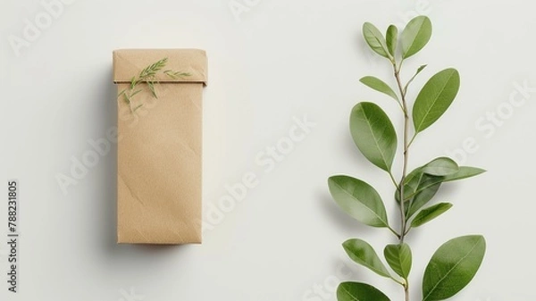 Fototapeta Eco-friendly packaging concept with natural materials.