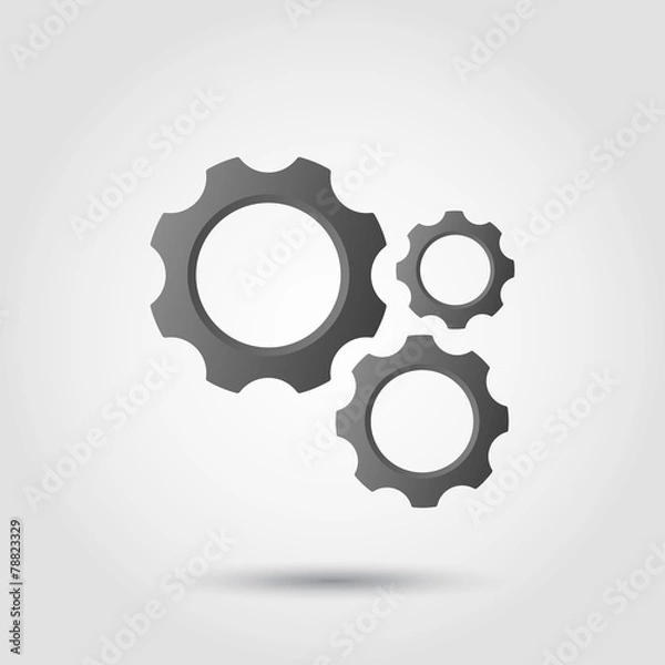 Fototapeta Different size gears with 3d effect