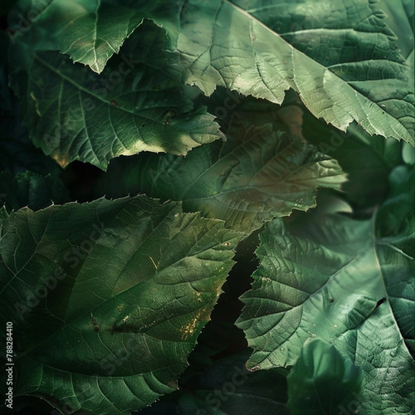 Fototapeta Leaf pattern wallpaper with different colorful leafs design illustration 
