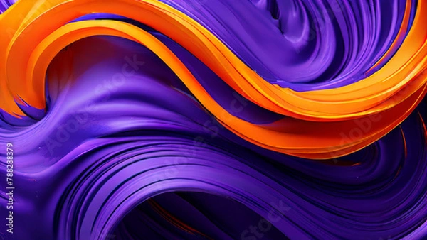 Fototapeta orange and lilac background curls in the shape of an oyster.