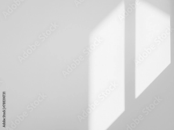 Fototapeta White wall background with light beam on the surface.
