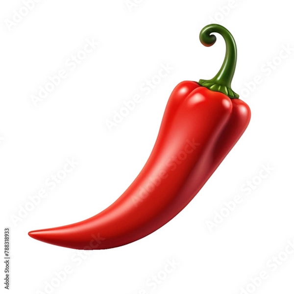 Fototapeta 3d red bell pepper on Isolated transparent background png. generated with AI