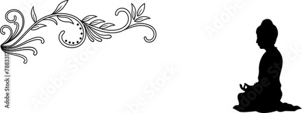 Obraz Indian festive happy buddha purnima religious wallpaper with grungy effect