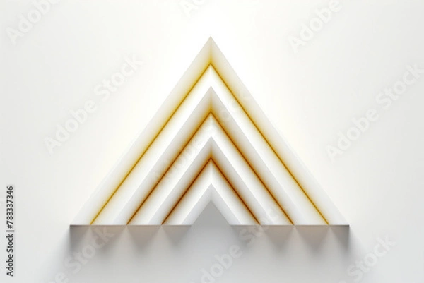 Fototapeta 3d illustration of a white triangle in a shape of a pyramid