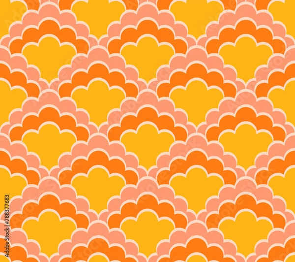 Fototapeta Retro1950s stylized floral seamless pattern design.